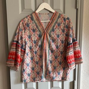 Bohemian Multicolor Patterned Women's Top